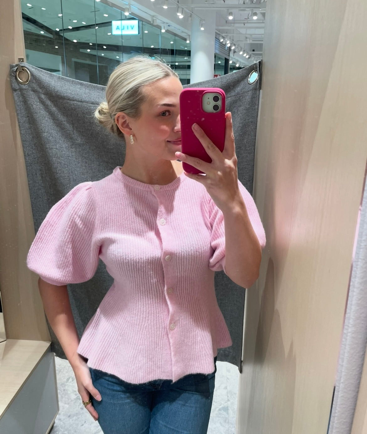 PCSILLY Knit Cardigan - Roseate Spoonbill