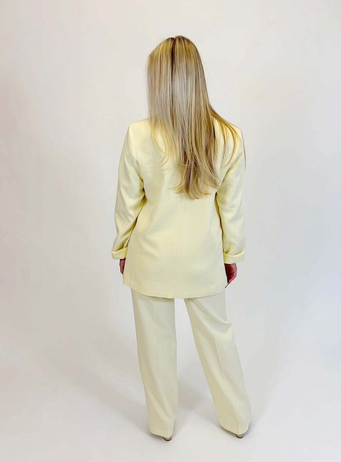 VIBLUME Tailored Trousers - Pastel Yellow
